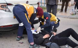 Otomobil ile motosikletin çarpışması sonucu 1 kişi yaralandı