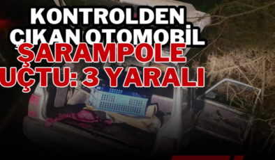 Kontrolden çıkan otomobil şarampole uçtu: 3 yaralı