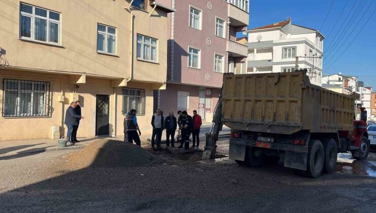 Altyapı çalışması sırasında doğal gaz borusu delindi