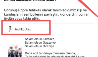 İsrail’in zulmüne sessiz kalan Instagram’dan Tevfik Göksu’nun Filistin paylaşımına sansür