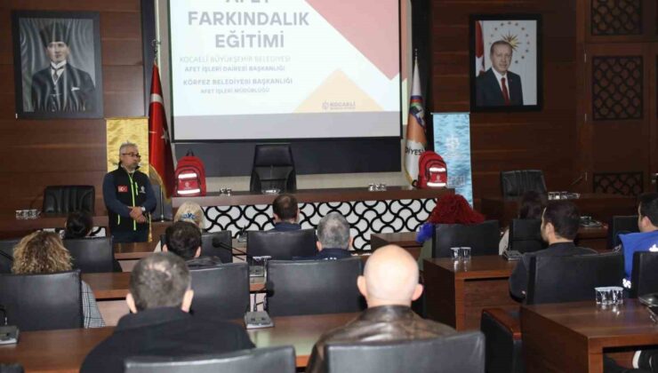 Körfez Belediyesi’nde afet eğitimi verildi