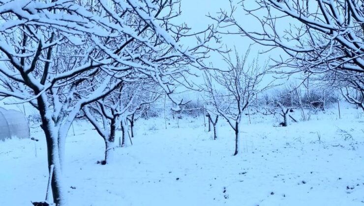 Tekirdağ Hayrabolu’da kar yağışı