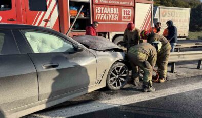 TEM Büyükçekmece’de buzlanma kazası: 1 yaralı