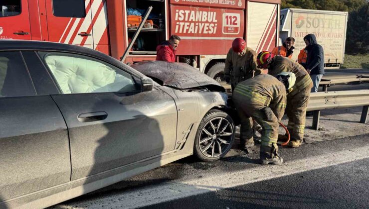 TEM Büyükçekmece’de buzlanma kazası: 1 yaralı