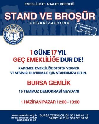 EMADDER Bursa, Gemlik’te Adalet İçin Alanlardaydı: “1 Güne 17 Yıl Beklememek İçin Mücadele Ediyoruz”