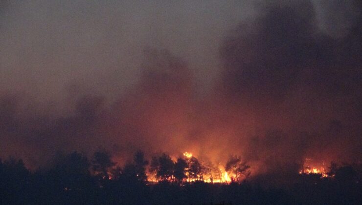 Çanakkale’deki orman yangınına karadan müdahale devam ediyor