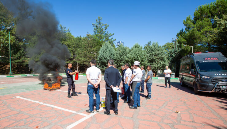 Burfaş tesislerinde yangın tatbikatı