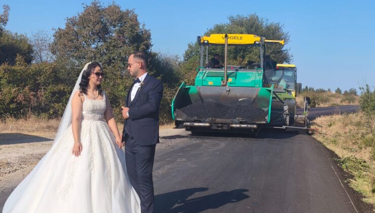 Çanakkale’de düğün fotoğrafı çekilirken seçilen ilginç mekan