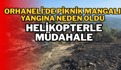 Orhaneli’de Piknik Mangalı Yangına Neden Oldu: Helikopterle Müdahale