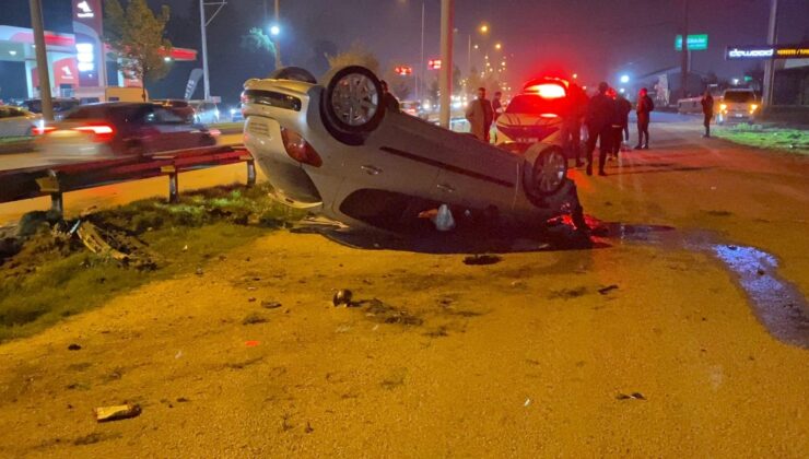 Bursa’da otomobil takla attı: 2 yaralı