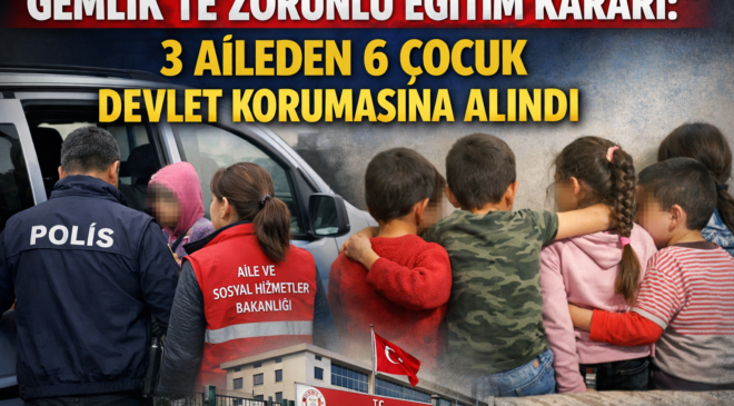 Gemlik’te Zorunlu Eğitim Kararı: 3 Aileden 6 Çocuk Devlet Korumasına Alındı