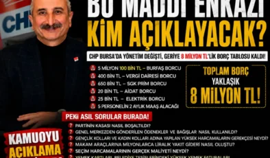 CHP Bursa’da Mali Tablo Tartışması Büyüyor: Devir Teslim, Borç ve Harcama Kalemleri Gündemde