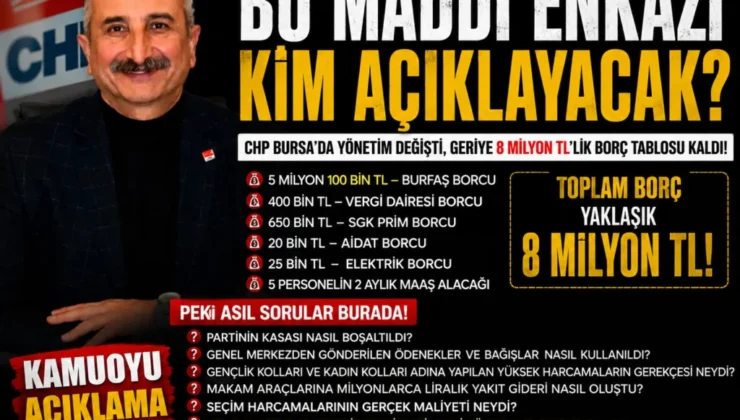 CHP Bursa’da Mali Tablo Tartışması Büyüyor: Devir Teslim, Borç ve Harcama Kalemleri Gündemde