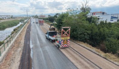 Büyükşehir Samanlı bağlantı yolunu yeniledi