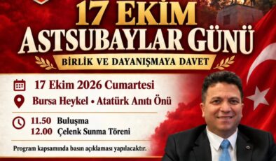 Emekli astsubaylar 17 Ekim’de Bursa Heykel’de buluşacak.