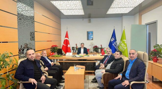 İbrahim Özacar’dan Bursa Kent Konseyi Başkanı Orhan Samast’a hayırlı olsun ziyareti