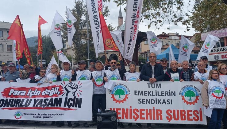Tüm Emeklilerin Sendikası Yenişehir Şubesi, Ali Şekeroğlu için Bursa’da alanlara çıktı
